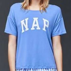 GAP Short Sleeve Pajama Shirt NAP Blue